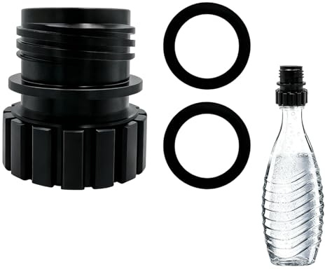 Adattatore per bottiglie di vetro compatibile con bottiglie di vetro Sodastream Terra, Crystal 0,7 l e Duo Terra Sodasteam Maker, bottiglia di vetro Soda Quick Connect, adattatore Stream con cilindro