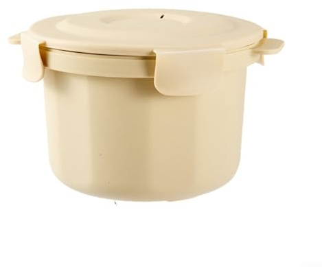 Olla arrocera para microondas con circulación de vapor avanzada, olla de calentamiento portátil de polipropileno para arroz, pasta, verduras, sopas, compacta