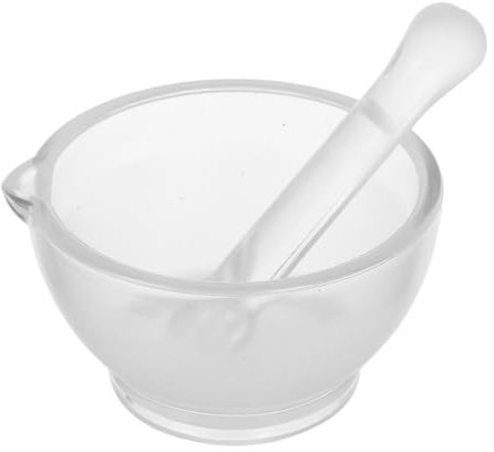 WEKADRIN Mortaio e Pestello di Vetro 8oz Set per Laboratorio Scientifico Design Ergonomico e Funzionamento Manuale per Macinare Polveri e Pillole