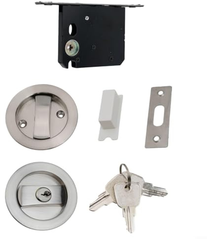 Serratura invisibile per porta scorrevole con ingresso singolo laterale, gancio singolo in lega di zinco per porte interne pieghevoli, cucina e balcone, meccanismo di bloccaggio sicuro con aspetto