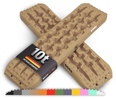 IYC4x4 Sandbleche Anfahrhilfe Bergungshilfe Traktionshilfe Reifenleiter Kunststoff (2x Sandbleche, Desert Beige)