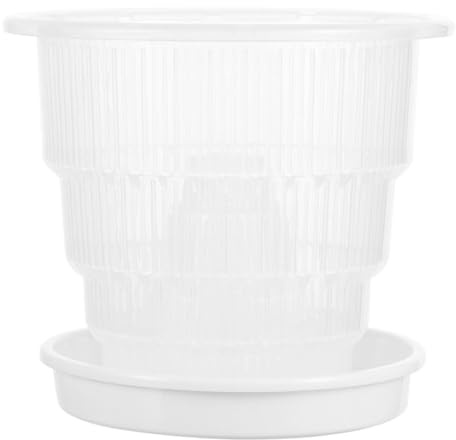 Beavorty Maceta Transparente para Orquídeas con Aireación y Drenaje, Maceta Pequeña de 10 Cm con Bandeja, Jardinera Plástica Ventilada para Cultivo Interior y Exterior, Contenedor