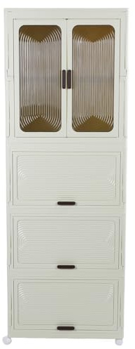 TOPINCN Armoire Pliable, Placard pour Enfants Portable sans Installation Armoire de Rangement pour Vêtements Organisateur Suspendu pour Autoportante pour Chambre à Coucher