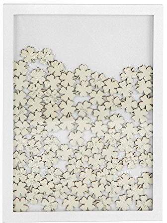 Close Up Gästebuch im Rahmen - 84 Glück-Kleeblätter zum Beschriften im Bilderrahmen