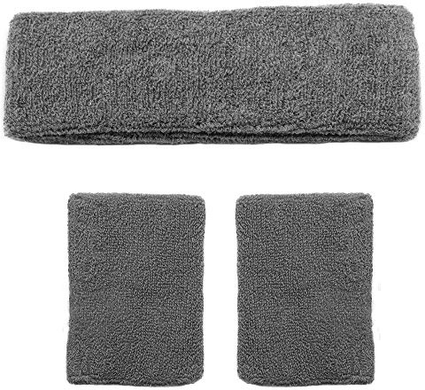 Accessotech Deportes banda de sudor banda banda diadema Set squash Tennis Badminton Gym Yoga Class (gris)