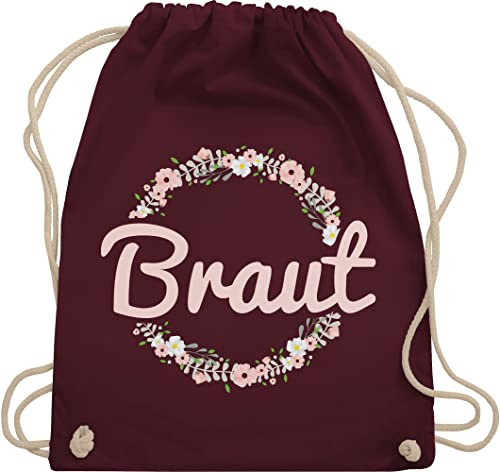 Shirtracer - Turnbeutel Rucksack - JGA Junggesellenabschied Frauen - Braut Motiv Blumenkranz