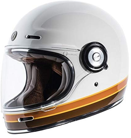 Integralhjälm Torc T-1 retro ISO-bars vintage svart glänsande svart ECE DOT biker storlek XL