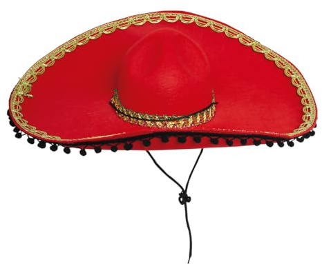 FIESTAS GUIRCA Sombrero Rojo Mexicano en Fieltro día de Muertos