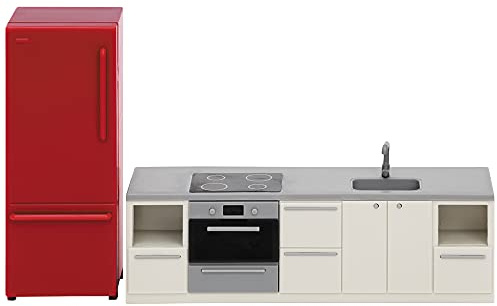 Lundby Mobili per la casa delle Bambole, Accessori da Cucina, per casa delle Bambole, lavello, credenza, Frigorifero, Set da 2 Pezzi per Bambole in Miniatura da 11 cm, età 3+ Scala 1:18