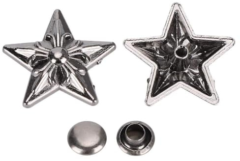 50 Sätze Sternen Ziernieten Langlebige Sternform Gürtel Niet für Leathercraft Button & DIY Zubehör, 16mm, ideal für Gürtelgepäck und kreative Projekte