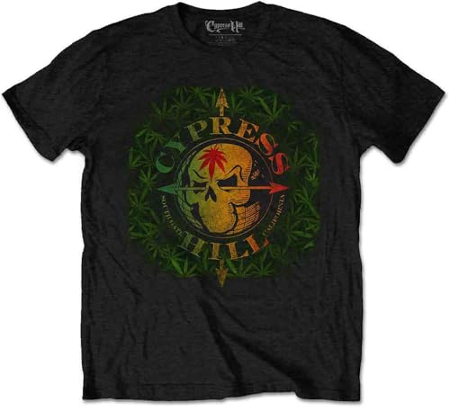 Cypress Hill T Shirt South Gate Logo and Leaves Official Mens Black L