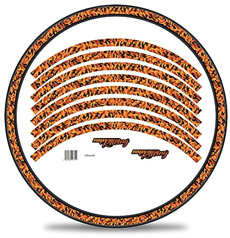 Finest Folia 16-teiliges Set Felgenrandaufkleber Sticker für Fahrrad Felgen im Camouflage Design Komplett Set für 27 29 für Ebike Rennrad Mountainbike MTB Laufrad
