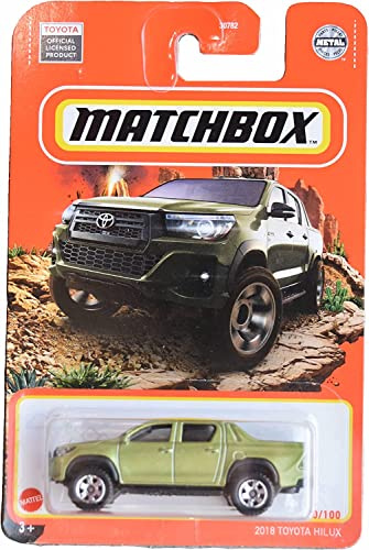 Hot Wheels Matchbox 2018 Toyota Hilux 40/100 camion, scala 1:64, verde, bambini, 11 x 11 x 4 cm