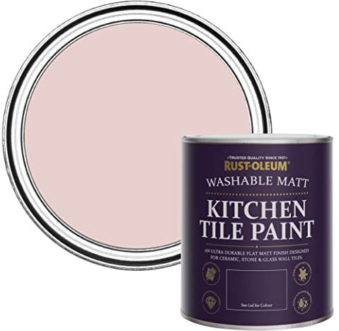 Rust-Oleum Pink water resistant Kitchen Tile Paint in Matt Finish - Pink Champagne 750ml