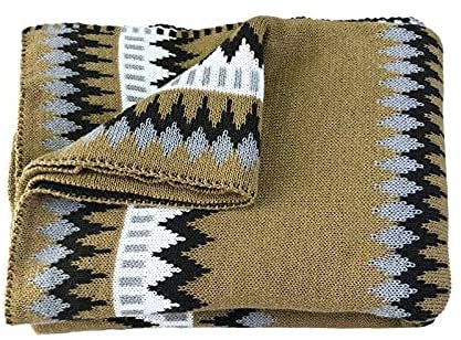 BAMBW Retro Style American Wohnzimmer Dekorative Gestreifte Strickdecke Sofa Decke Wohnkultur 130cm x 170cm