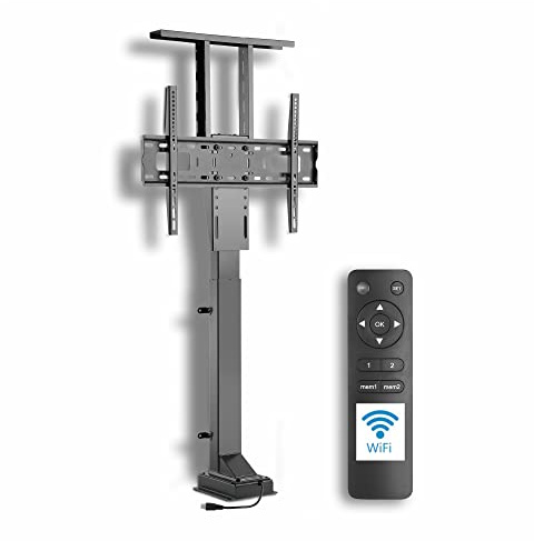 Xantron TV Lift elektrisch bis 65 Zoll, WiFi mit Alexa & Google Home | Fernbedienung & Speicherfunktion, Hub 10-90 cm, VESA 200x200-600x400, bis 50 kg, PREMIUM-600HE-WiFi
