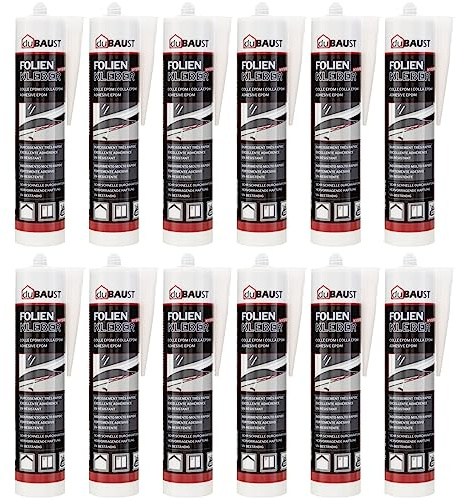12x dubaust EMP24 EPDM Kleber Folienkleber hochelastisch EPDM Folie Teichfolie Baufolie Dichtfolie 290ml schwarz