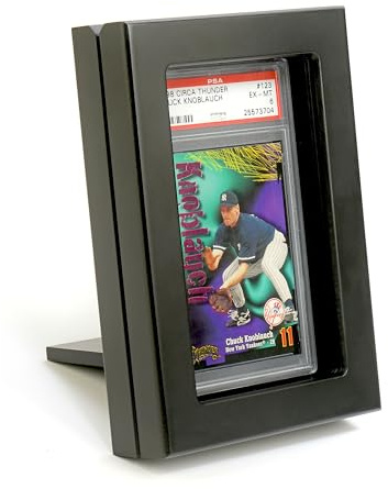 Leuchtturm 368024 Volterra Rahmen für PSA gegradete Sammelkarte, 12 x 17,5 x 3,3 cm, Display-Aufsteller mit Glas, schwarz
