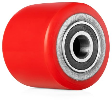 Pallit Laufrolle für Hubwagen Polyurethan (PU) 80x70 mm Rot Achse 20mm inkl. Kugellager