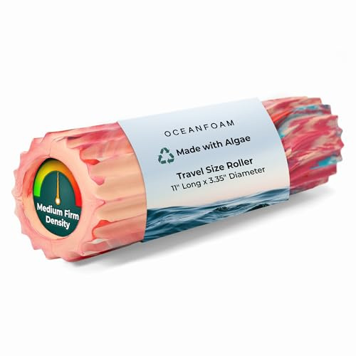Oceanfoam Ripple Small Foam Roller for Physical Therapy (Cotton Candy)
