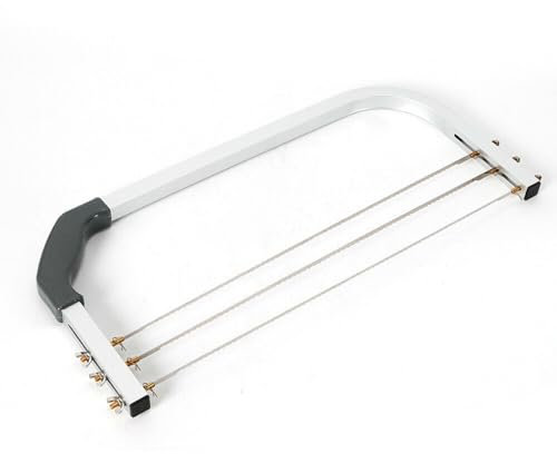 ZENGRICE Cortador de tartas, acero inoxidable de 3 hilos, cortador de tartas, sierra para tartas, para el hogar, pastelería y tienda de postres, 53 x 2 x 23 cm