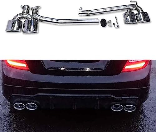 DEBAO Endstuck Auspuff für Mercedes Benz W204 C200 C180 C260 C63 M Sport 2008-2013, Auspuffblenden Edelstahl Auto Endstück Endschalldämpfer Spitze Endrohrblende,22cm