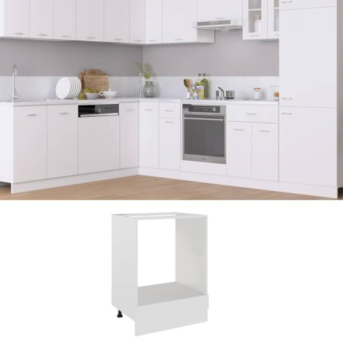 Myheimly Herdumbauschrank Küchenschrank Ofenschrank Backofenschrank Herdschrank Küchenzeile Küchenmöbel Backofen Weiß 60x46x81,5 cm Holzwerkstoff
