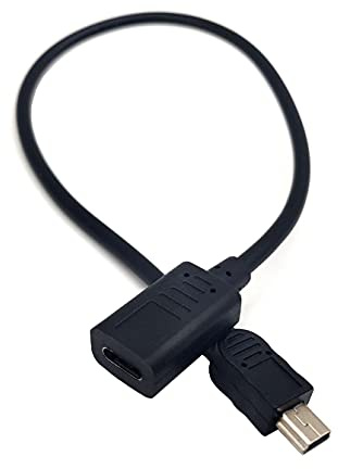 Halokny USB C to Mini USB Cable, USB Type C (USB-C) Female to Mini USB Male Adapter Converter Charging Cable 25cm/10 Inch (Typec Female/Mini Male)(Only for Charging)