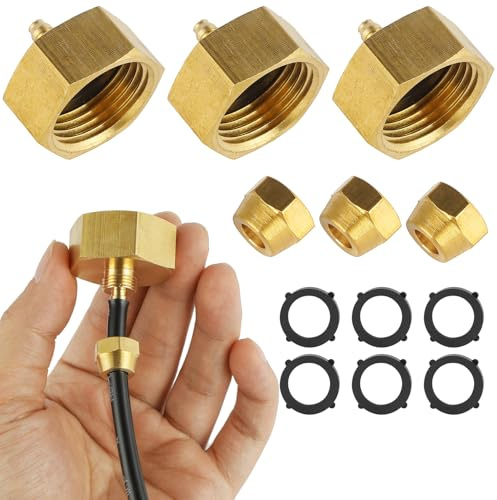 Garden Hose Adapter 3 Pack Standard 3/4 Female Thread to 1/4 Irrigation Hose Pipe Brass Tap to Hose Adapter Connector Drip Irrigation Hose Connectors