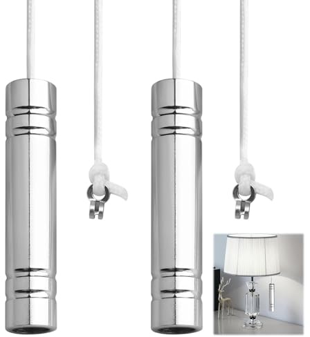 Liameph 2 PCS Bathroom Light Pull Cord,Pull Cord Light Switch Bathroom,Light Pull Cord,Pull Cord Handle,Light Pull Handle,150cm Pull Cord and Connector for Bathroom Ceiling Fan Light Switch (Silver)