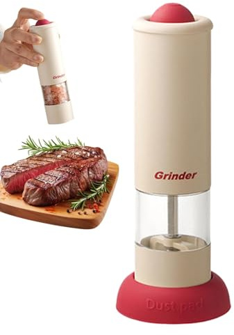 Molinillo de pimienta eléctrico, molinillo de sal y pimienta ajustable, molinillo de condimentos para barbacoa de 22 ml, molinillo a pilas versátil, ideal para el hogar y la cocina