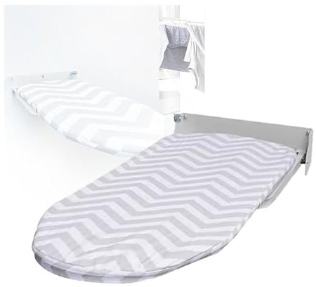 Tabla de Planchar de Pared, Plegable y compacta, Ideal para Espacios pequeños, Ideal para Dormitorio, lavandería, guardarropa, apartamento (no Incluye Plancha) (Blanco 2)