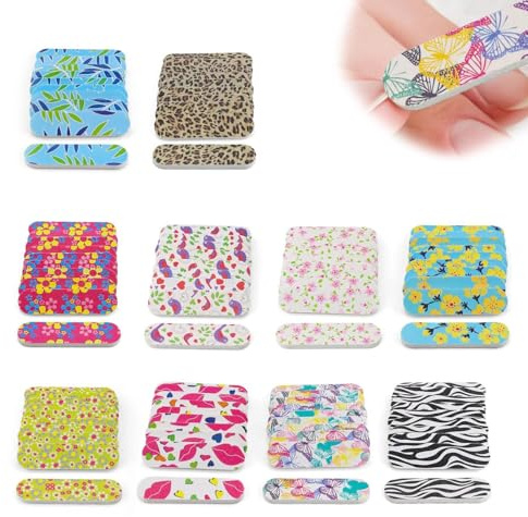 DIYCUT 100 Stück Einweg-Nagelfeilen Set, Mini Naturnägel Feilen, Doppelseitige Einweg Nagelfeile, Tragbares Schnellschleifen für Maniküre, Haushalt, Nagelstudio