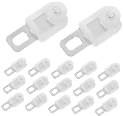 Ciieeo Deslizadores para Riel De Cortina De Acero Inoxidable 20 Piezas Gancho Cuadrado, Rodillos Silenciosos, Resistentes y Deslizamiento Suave, para Cortinas Pesadas Dormitorio y Oficina