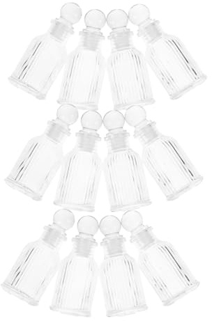 Cabilock Juego De 12 Botellas De Agua De Vidrio De 50 Ml Decorativas Para Bautizos Con Tapa Botella Sagrada Para Bodas y Ceremonias Religiosas Recipiente Transparente
