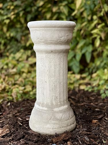 Sculpture sur piédestal en béton - Figurine de colonne en pierre - Décoration de plinthe extérieure - Décoration de jardin et de maison en ciment - Colonne faite à la main - Cadeau pour amoureux de la