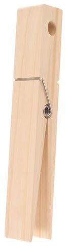 HEALSOPTHY Jumbo Wood Clothespin Towel Rack for Laundry Decorations Beach Chair Clips and Bathroom Hooks for Towels Made of Heavy-duty Wooden Clip Material