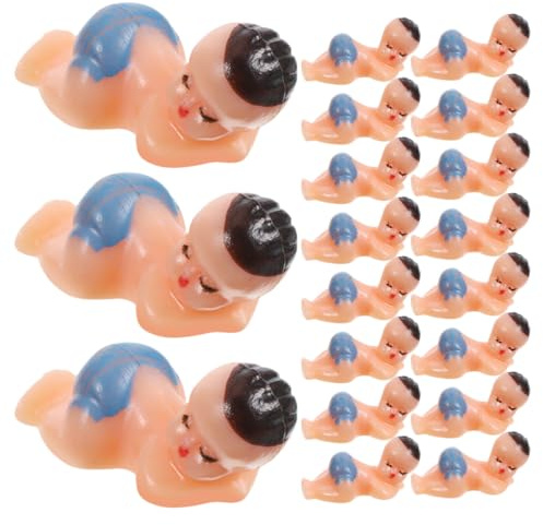 jojofuny 50 Mini Figuras de Bebés Durmiendo de Plástico Azul para Shower Decoraciones Pequeñas para Fiestas de Bebés Recuerdos para Celebración y Regalos Pack de 50 Piezas