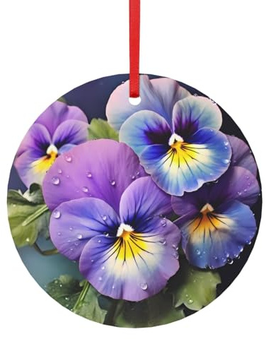 Christmas Tree Ornaments, Pansy Perfection Xmas Decorative Hanging Ornaments, Christmas Decor Indoor Home Holiday Party Gifts
