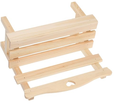TOYANDONA Mini Banc Décoratif Bois avec Motif Cœur Creux Figurine Décorative pour Maison et Bureau Petite Chaise Créative pour Étagère et Jardin Intérieur