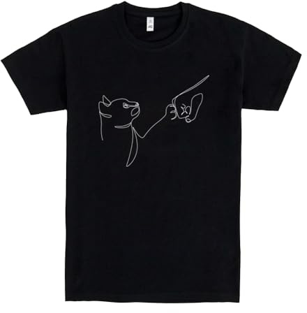 Pampling Camiseta de Manga Corta, 100% Algodón, Ropa Unisex para Hombre y Mujer, Serigrafiada con Cuello Redondo y Corte Recto, Color Negro o Blanco (Paw Five)