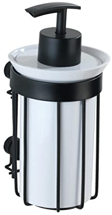 WENKO Seifenspender Classic Plus Black Flüssigseifen-Spender mit hochwertigem Rostschutz Schwarz