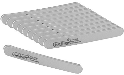 PROFICO 10 Stück Profi Nagelpuffer Buffer Gerade 180/240 Doppelseitge Buffer Nagelfeile Schmirgel Boards Feine Körnung für natürliche Nägel Gel Nägel Nagelfeile Maniküre & Pediküre (Grau)