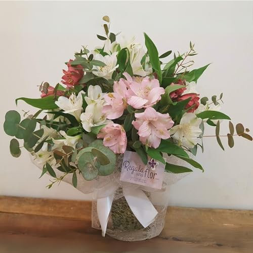 REGALAUNAFLOR | Ramo de flores naturales a domicilio | Entrega puntual en 24 horas de Lunes a Sábado | Con tarjeta dedicatoria | Alstroemeria variada