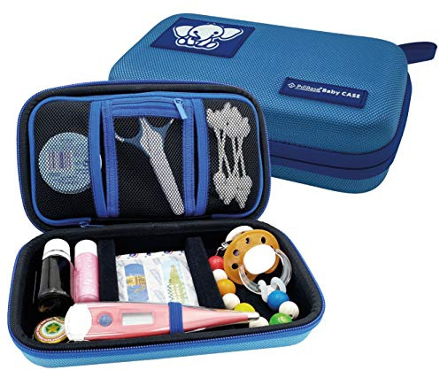 PILLBASE Baby Case Kit d'entretien Vide | Pharmacie de Voyage | Trousse de Maquillage | Famille | Trousse de Toilette | Trousse de Toilette | Portable & Mobile | Rangement Voyage, Bleu, 1 pièce