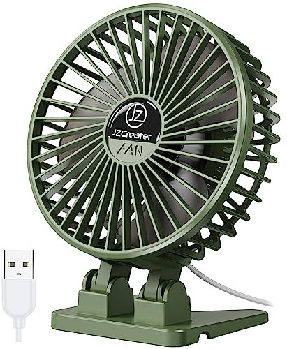 JZCreater Mini ventilateur de bureau USB, portable, 3 vitesses, ventilateur de refroidissement de table de bureau, ventilateur d'alimentation, rotation puissante, vent fort, petit ventilateur