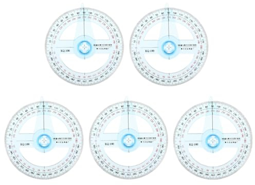 iplusmile 10 Pcs 360 Degree Circle Protractor with Swing Arm 4 Inch Plastic Angle Finder Measuring Ruler for School Geometry Drafting and Woodworking Classroom Bulk Sky Blue
