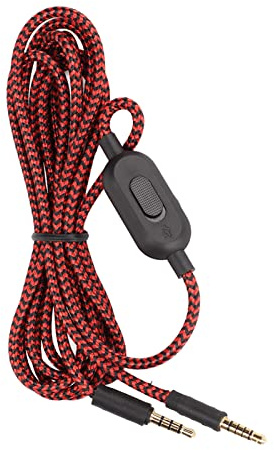 ASHATA Ersatz-Audiokabel für, Gaming-Headset, Ersatz-Audiokabel mit Mikrofon und Lautstärkeregler, für G433 G233 G Pro G Pro X PC-Telefon