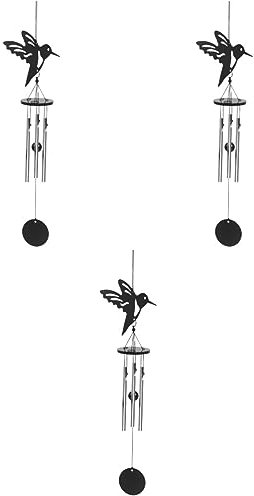 YARNOW 3pièces Cloche à Vent Aluminium Fait Main Éolienne Hummingbird pour Décoration Intérieure Et Extérieure Accessoire De Jardin Apaisant
