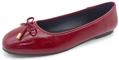 Kenneth Cole Reaction Women's Elstree Ballet Flat,Rust Red Patent,7.5